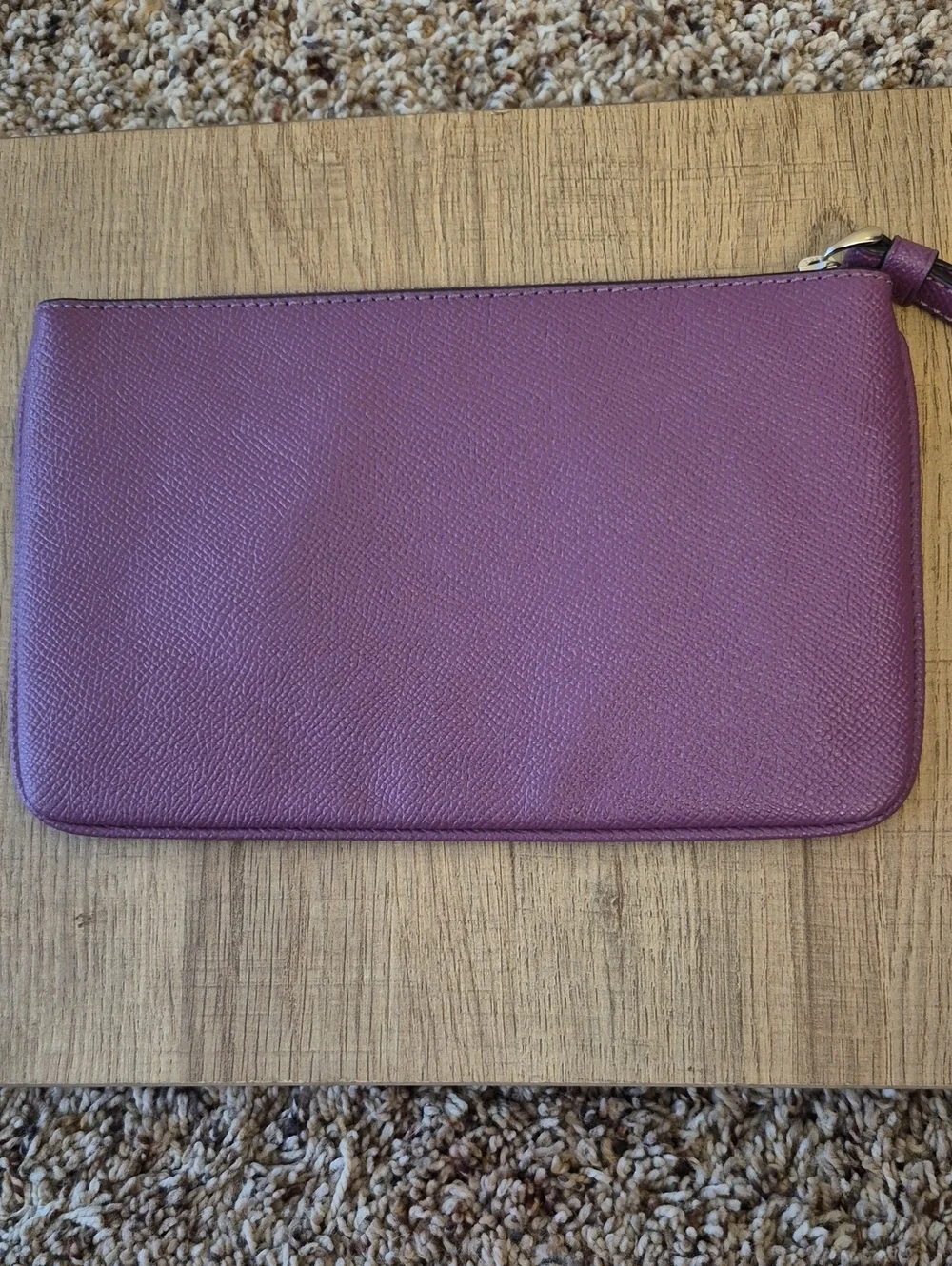 PLUM color COACH Corner Zip WRISTLET
